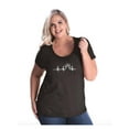 thumbnail image 1 of IWPF - Women's Plus Size Curvy T-Shirt - Paw Heartbeat, 1 of 5