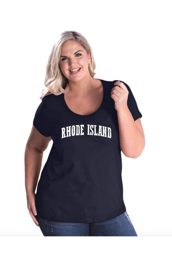 - Women's Plus Size Curvy T-Shirt - Rhode Island