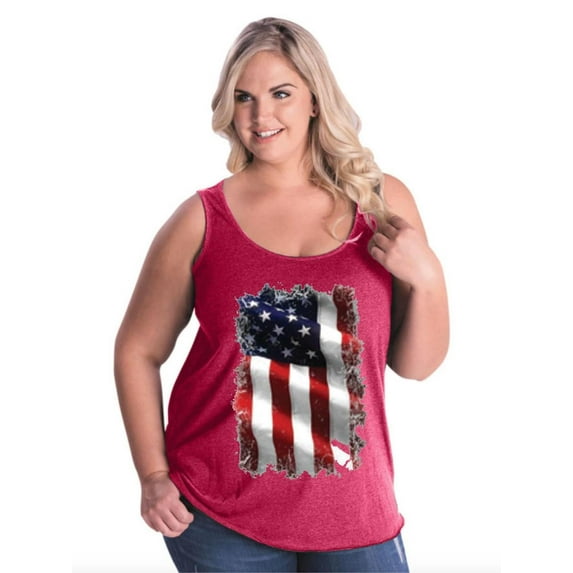 Artix - Women's Plus Size Tank Top - American Flag 4th of July