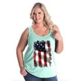 thumbnail image 1 of IWPF - Women's Plus Size Tank Top - American Flag 4th of July, 1 of 3