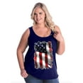 thumbnail image 1 of Artix - Women's Plus Size Tank Top - American Flag 4th of July, 1 of 4