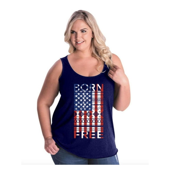 IWPF - Women's Plus Size Tank Top - American Flag 4th of July