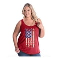 thumbnail image 1 of IWPF - Women's Plus Size Tank Top - American Flag 4th of July, 1 of 4