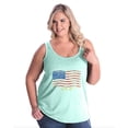 thumbnail image 1 of IWPF - Women's Plus Size Tank Top - American Flag USA in Gold, 1 of 3