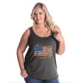 thumbnail image 1 of IWPF - Women's Plus Size Tank Top - American Flag USA in Gold, 1 of 3