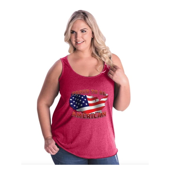 IWPF - Women's Plus Size Tank Top - American Proud To Be US Flag