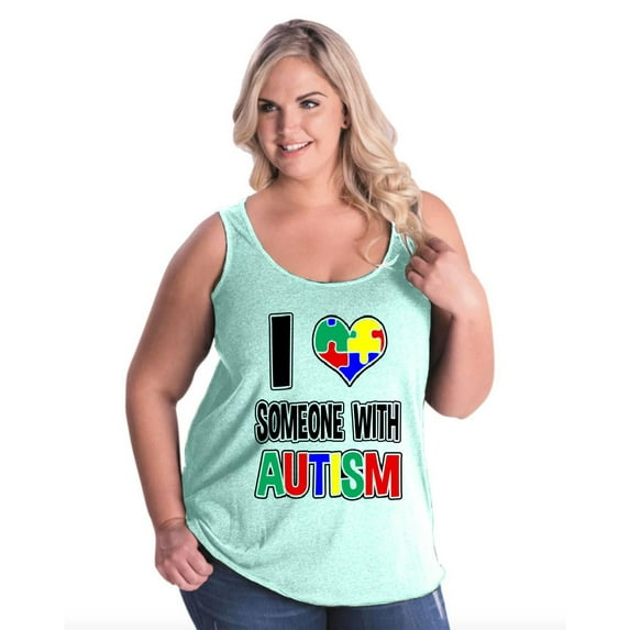 IWPF - Women's Plus Size Tank Top - I Love Someone With Autism