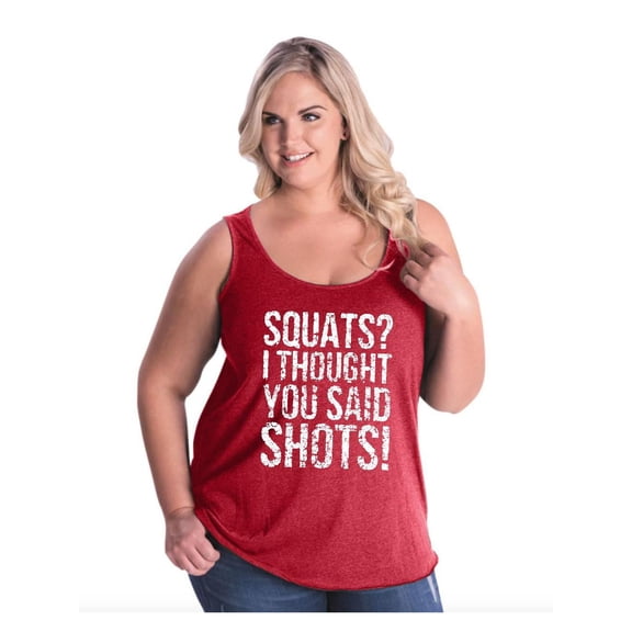 IWPF - Women's Plus Size Tank Top - Squats I Thought You Said