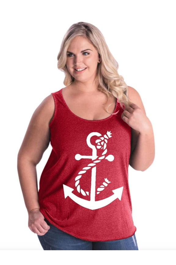IWPF - Women's Plus Size Tank Top - White Anchor