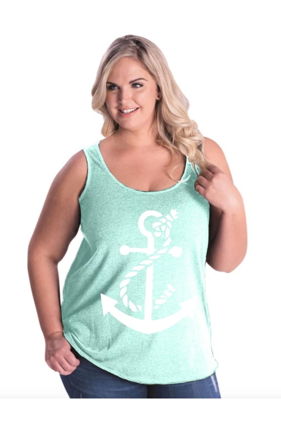 IWPF - Women's Plus Size Tank Top - White Anchor