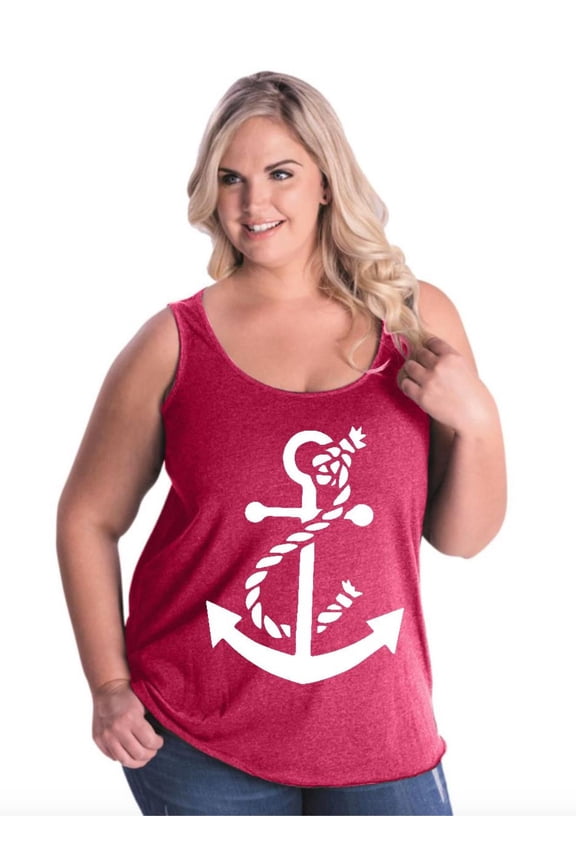 IWPF - Women's Plus Size Tank Top - White Anchor