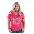 thumbnail image 1 of IWPF - Women's Plus Size V-neck T-Shirt - Beach Please, 1 of 3
