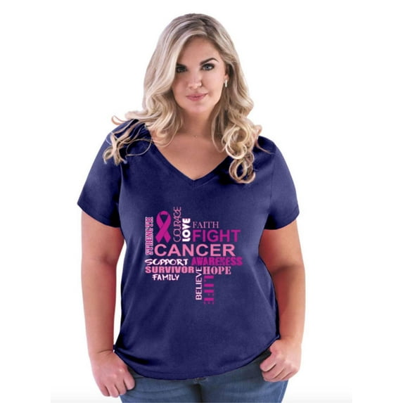 Artix - Women's Plus Size V-neck T-Shirt - Breast Cancer