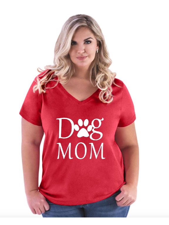 IWPF - Women's Plus Size V-neck T-Shirt - Dog Mom