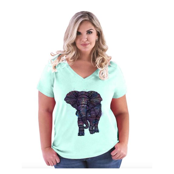 IWPF - Women's Plus Size V-neck T-Shirt - Elephant
