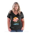 thumbnail image 1 of IWPF - Women's Plus Size V-neck T-Shirt - Flamingo, 1 of 3