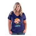 thumbnail image 1 of IWPF - Women's Plus Size V-neck T-Shirt - Flamingo, 1 of 3