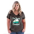 thumbnail image 1 of Artix - Women's Plus Size V-neck T-Shirt - ONE HAPPY CAMPER, 1 of 3