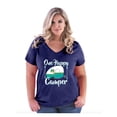 thumbnail image 1 of IWPF - Women's Plus Size V-neck T-Shirt - ONE HAPPY CAMPER, 1 of 3