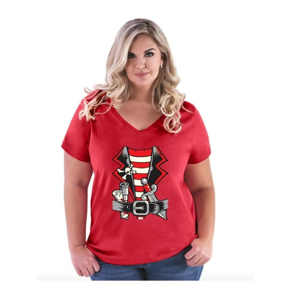 IWPF - Women's Plus Size V-neck T-Shirt - Pirate Costume
