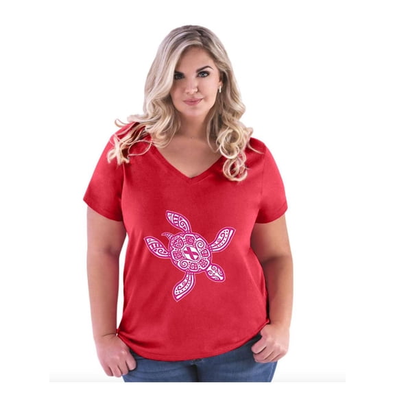 Women's Plus Size V-neck T-Shirt - Sea Turtle Hawaii