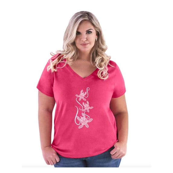 IWPF - Women's Plus Size V-neck T-Shirt - Sea Turtles Hawaii
