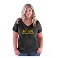 thumbnail image 1 of IWPF - Women's Plus Size V-neck T-Shirt - Softball Play Hard or Go Home, 1 of 3