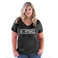 thumbnail image 1 of IWPF - Women's Plus Size V-neck T-Shirt - Softball with Ball, 1 of 3