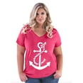 thumbnail image 1 of IWPF - Women's Plus Size V-neck T-Shirt - White Anchor, 1 of 3