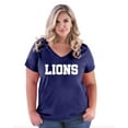 thumbnail image 1 of IWPF - Women's Plus Size V-neck T-Shirt, up to Size 28 - Lions, 1 of 4