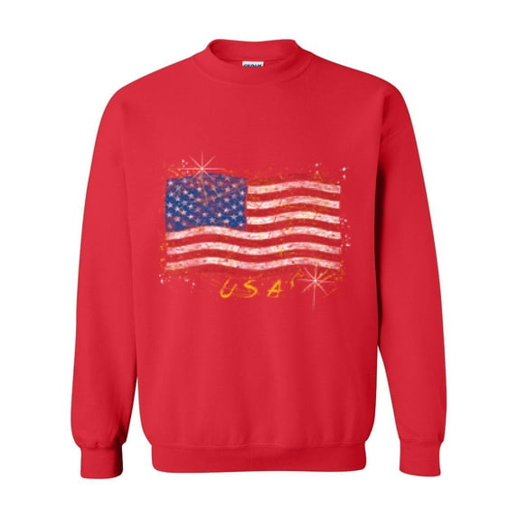 IWPF - Women's Plus Sweatshirts and Hoodies - American Flag USA in Gold