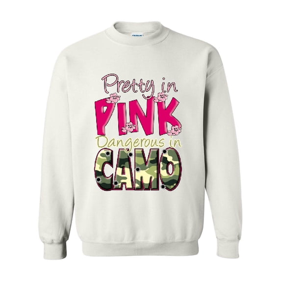 IWPF - Women's Plus Sweatshirts and Hoodies - Pretty in Pink Dangerous in Camo