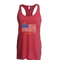 thumbnail image 1 of IWPF - Women's Racerback Tank Top - American Flag USA in Gold, 1 of 5