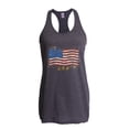 thumbnail image 1 of IWPF - Women's Racerback Tank Top - American Flag USA in Gold, 1 of 5