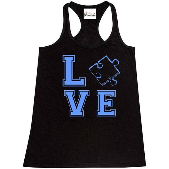 IWPF - Women's Racerback Tank Top - Autism Awareness Puzzle