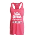 thumbnail image 1 of NIB - Women's Racerback Tank Top - Birthday Gift Queens Are Born in January, 1 of 5