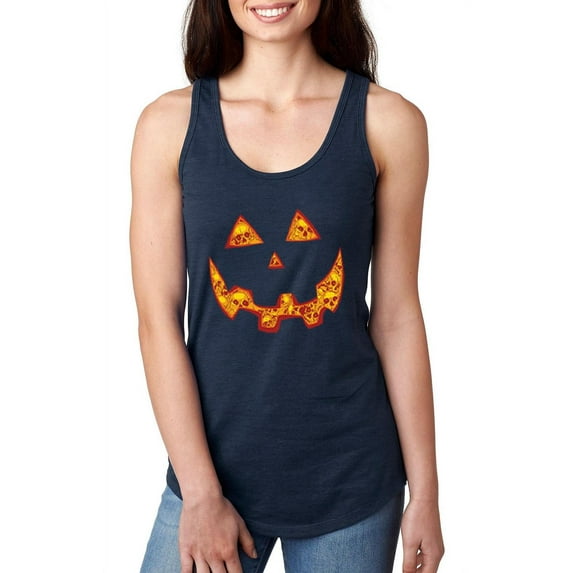 IWPF - Women's Racerback Tank Top - Halloween Costume Pumpkin Face
