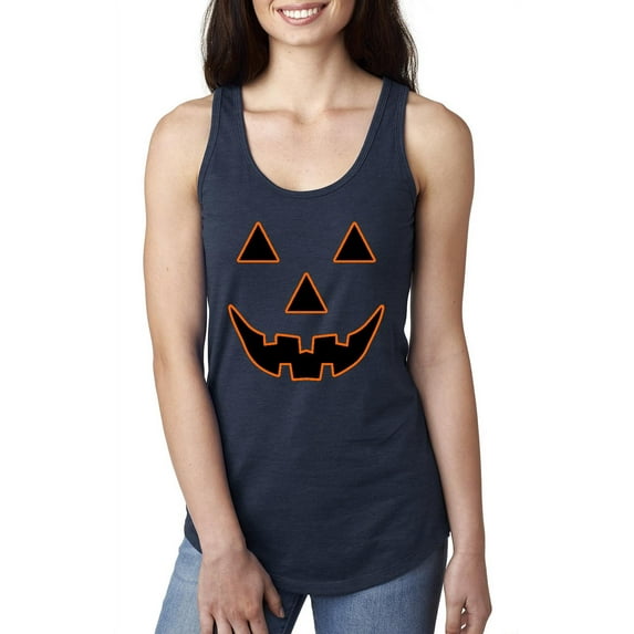IWPF - Women's Racerback Tank Top - Halloween Costume Pumpkin Face