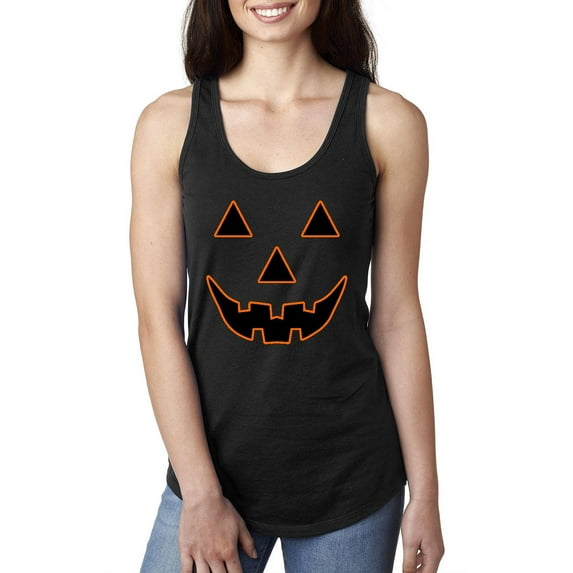 IWPF - Women's Racerback Tank Top - Halloween Costume Pumpkin Face
