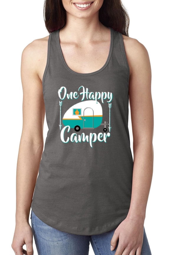 - Women's Racerback Tank Top - ONE HAPPY CAMPER