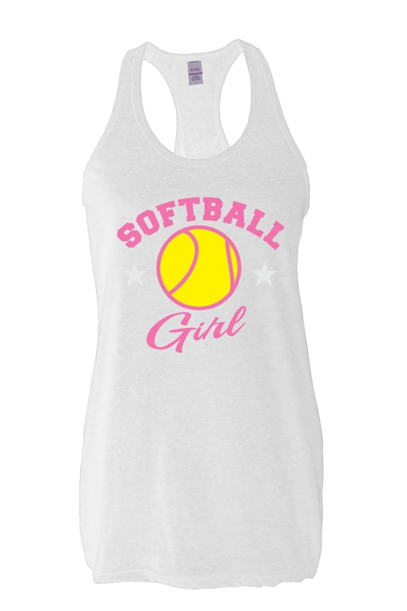 - Women's Racerback Tank Top - Softball Girl