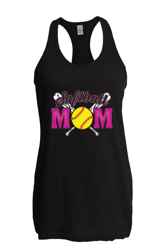 - Women's Racerback Tank Top - Softball Mom