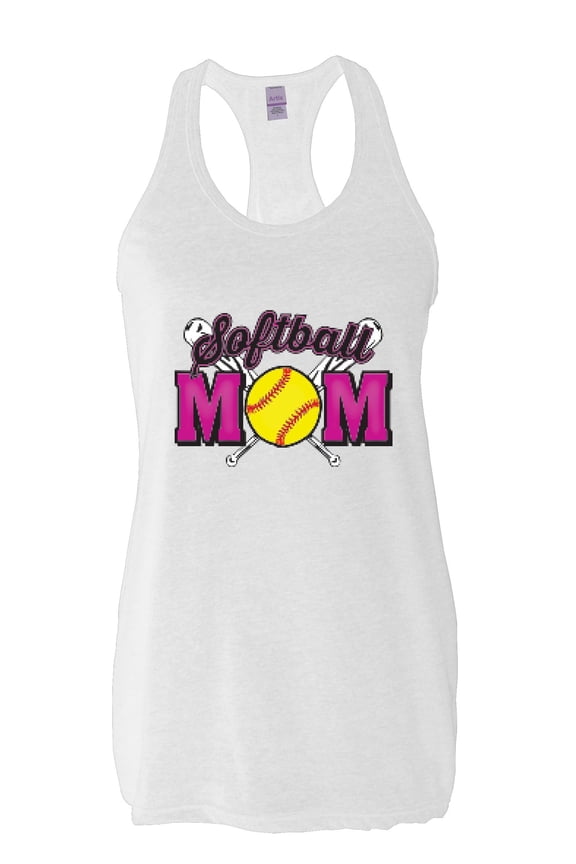 - Women's Racerback Tank Top - Softball Mom