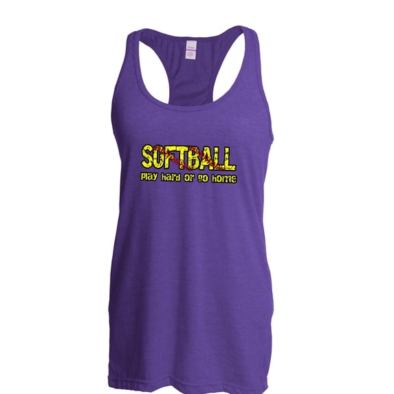 IWPF - Women's Racerback Tank Top - Softball Play Hard or Go Home