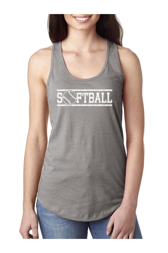 - Women's Racerback Tank Top - Softball with Ball