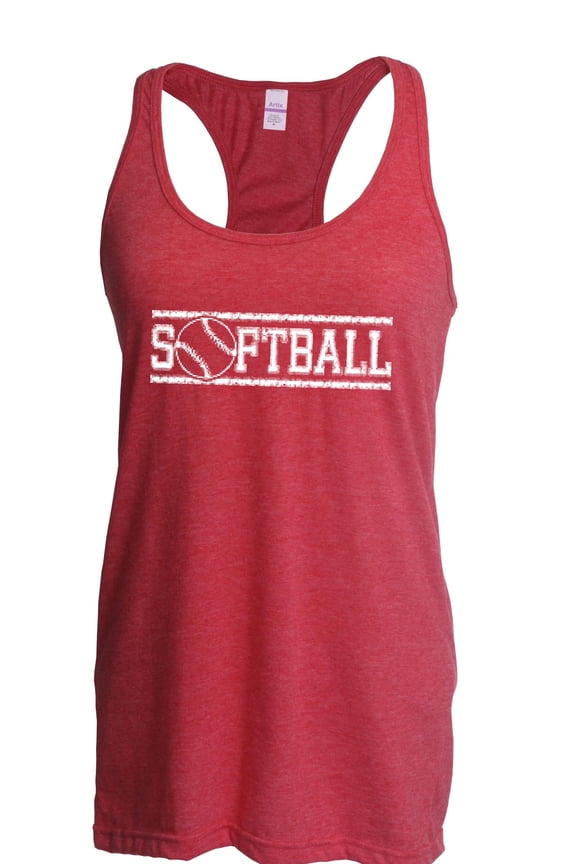- Women's Racerback Tank Top - Softball with Ball