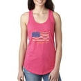thumbnail image 1 of IWPF - Women's Racerback Tank Top, up to Women Size 2XL - American Flag USA in Gold, 1 of 5
