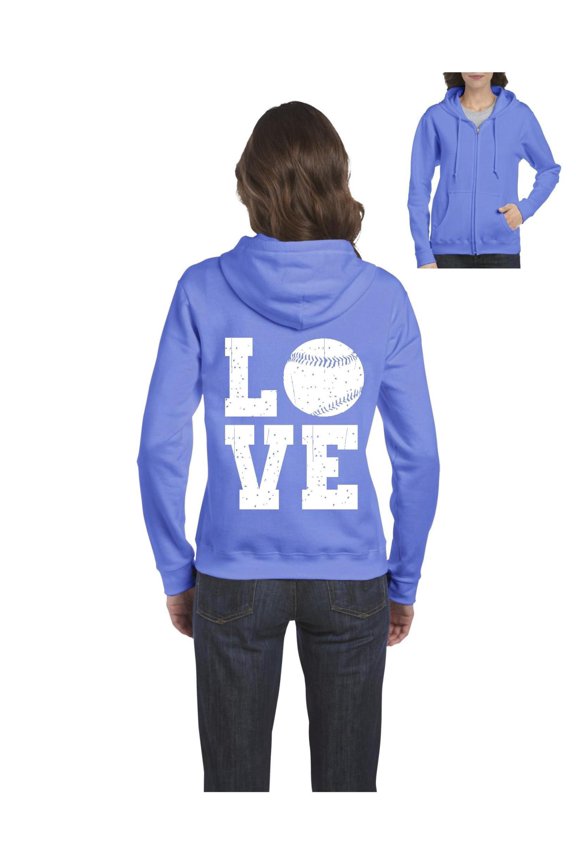 - Women's Sweatshirt Full-Zip Pullover - Baseball
