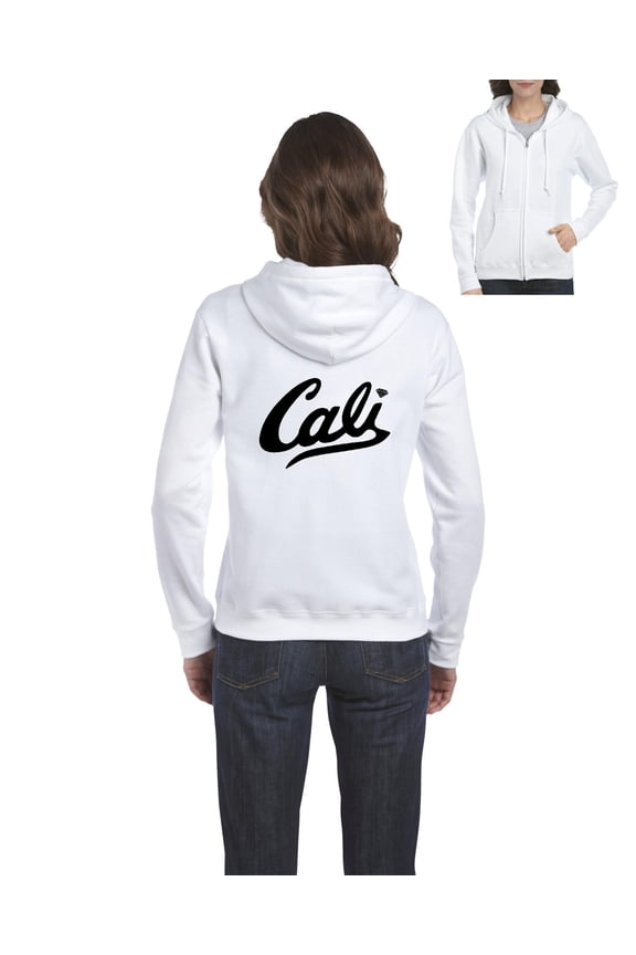 - Women's Sweatshirt Full-Zip Pullover - California Cali