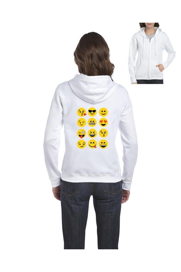 - Women's Sweatshirt Full-Zip Pullover - Emoji Group
